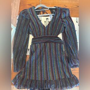 Women’s Multicolor Striped V-Neck Dress
